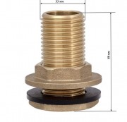Врезка для бочки 1" латунь (нар. диаметр сгона 33 мм, общая длина 48 мм) (SDF5) VIEIR