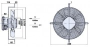 Вентилятор 4E250S (220V) всас (YWF4E-250S-92/25-G) Weiguang