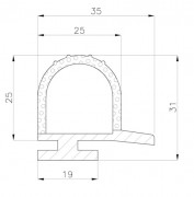 Уплотнитель резиновый (PERIMETRAL GASKET H=25) (11PLG001 11015) MTH