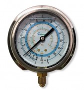 Манометр 80 мм с силиконом BCJH-NSl-80 (R22, R134а, R404А, R407С, R507A) (021255) Becool