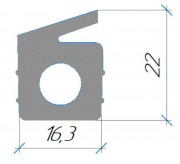 Уплотнитель крышки вакуумного упаковщика DZ-510/610/720/820 Hualian (профиль 354 П 60) (1 метр)